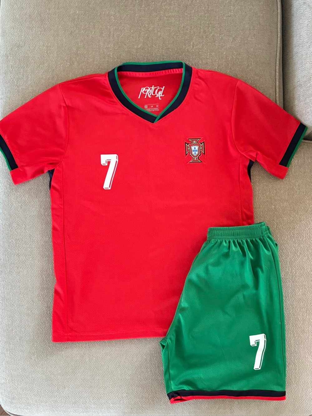 PORTUGAL BOYS #7 JERSEY & SHORTS SET